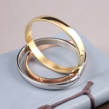 _Korean Fashion Jewelry_ Large Plain Bangle Polished